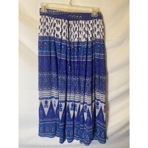 Cute Options Womens‎ Free Size Skirt Blue Boho Chic ALine Midi Bells